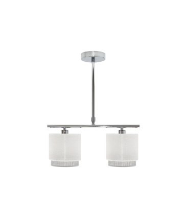 Lámpara de Techo 2 Luces E14 Blanca y Gris 40 cm Kenya