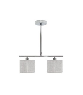 Lámpara de Techo 2 Luces E14 Gris y Blanco 40 cm Kenya