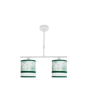 Lámpara de Techo 2 Luces E14 Blanco y Verde 43 cm Caledonia