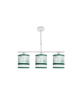Lámpara de Techo 3 Luces E14 Blanco y Verde 55 cm Caledonia