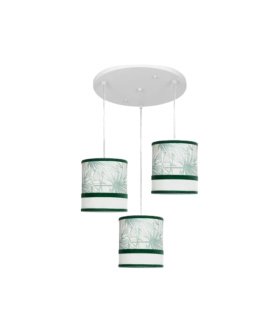 Plafón de Techo 3 Luces E27 Blanco y Verde 40 cm Caledonia