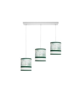 Regleta de Techo 3 Luces E27 Blanco y Verde 65 cm Caledonia