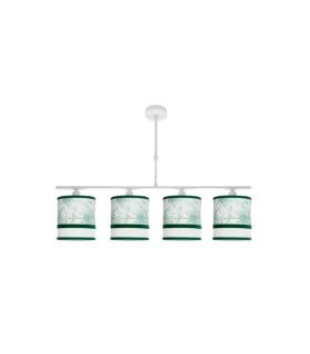 Lámpara de Techo 4 Luces E14 Blanco y Verde 75 cm Caledonia
