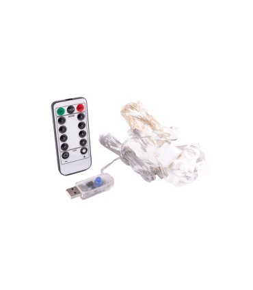 Guirnalda LED 3 x 1 m Blanco Frío con 8 Modos IP20 con mando