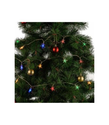 Guirnalda LED RGB 3 m con Luces en Forma de Estrella y Pilas AAA IP20 en árbol