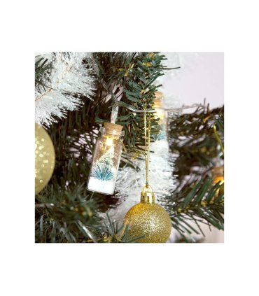 Guirnalda LED 1,5 m Blanco Cálido con Luces en Forma de Botella con Árbol y Nieve IP20