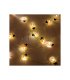Guirnalda LED 3 m Blanco Cálido con Luces en Forma de Muñeco de Nieve y Pilas AAA IP20