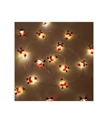 Guirnalda LED Papá Noel 4,5 m Blanco Cálido a Pilas IP20
