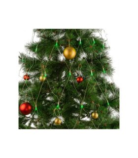 Malla LED 2 x 3 m Verde a Pilas IP20 en árbol