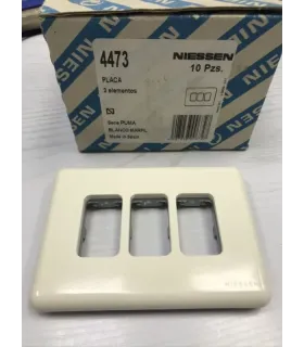 PLACA 3 ELEMENTO NIESSEN PUMA BLANCO 4473