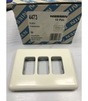 PLACA 3 ELEMENTO NIESSEN PUMA BLANCO 4473