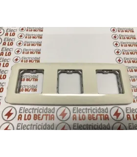 PLACA 3 ELEMENTO SIMON 27 27630-32 BLANCO MARFIL