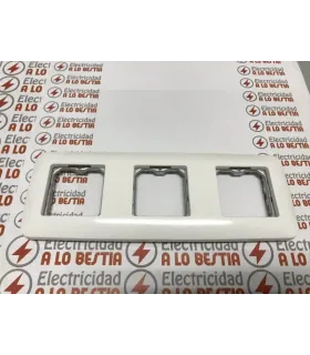 PLACA 3 ELEMENTO SIMON 27 27630-35 BLANCO NIEVE
