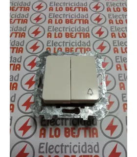 CONMUTADOR + PULSADOR CAMPANA NIESSEN LISSA 5042 BLANCO MARFIL