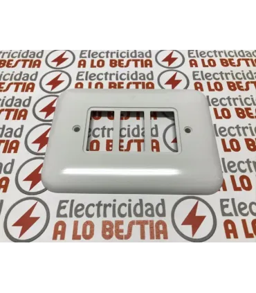 MARCO PLACA RECTANGULAR 3 ELEMENTOS PLASTIMETAL 153 BLANCO