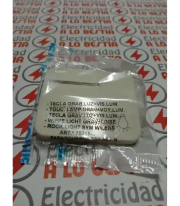 TECLA PULSADOR SIMBOLO LUZ CON INDICADOR VISOR TRANSPARENTE SIMON 75 BLANCO MARFIL 75016-31