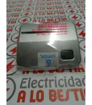 TECLA PULSADOR SIMBOLO LUZ CON INDICADOR VISOR TRANSPARENTE SIMON 75 ALUMINIO 75016-33