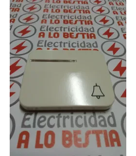 TECLA PULSADOR SIMBOLO CAMPANA CON INDICADOR VISOR TRANSPARENTE SIMON 75 BLANCO MARFIL 75015-31