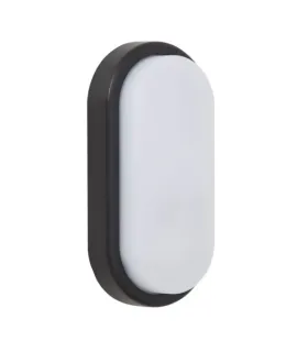 APLIQUE EXTERIOR SURF OVAL NEGRO 12W 6400K 960LM IP65 (9.9x19.9x4.8)