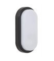 APLIQUE EXTERIOR SURF OVAL NEGRO 12W 6400K 960LM IP65 (9.9x19.9x4.8)