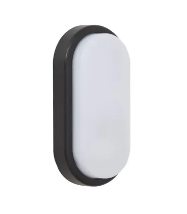 APLIQUE EXTERIOR SURF OVAL NEGRO 18W 6400K 1200LM IP65 (9.9x19.9x4.8)
