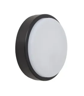 APLIQUE EXTERIOR SURF REDONDO NEGRO 20W 6400K 1440LM IP65 (4.8x16)
