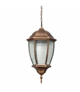 COLGANTE EXTERIOR TOMILLO BRONCE/ORO 1XE27 IP44 (40-100x25x25)