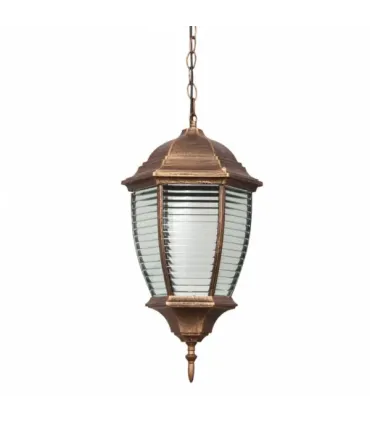 COLGANTE EXTERIOR TOMILLO BRONCE/ORO 1XE27 IP44 (40-100x25x25)
