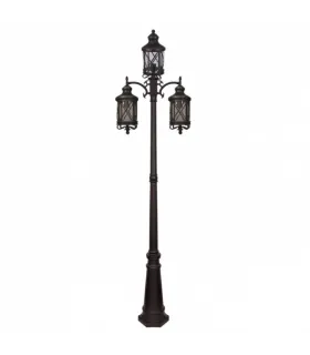 FAROLA EXTERIOR ORQUIDEA NEGRO/ORO 3XE27 (81x235)