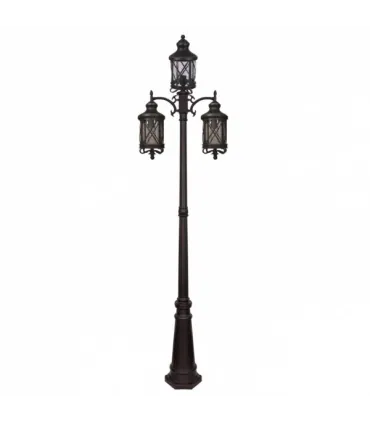 FAROLA EXTERIOR ORQUIDEA NEGRO/ORO 3XE27 (81x235)