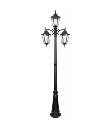 FAROLA EXTERIOR LISA NEGRO 3XE27 (230x61x20)