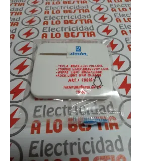 TECLA PULSADOR SIMBOLO LUZ INDICADOR VISOR TRANSPARENTE SIMON 75 BLANCO NIEVE 75016-30