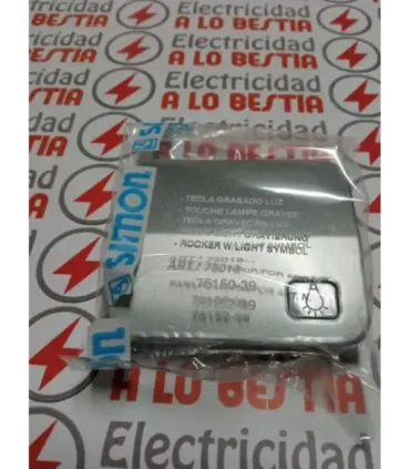 TECLA PULSADOR LUZ SIMON 75 ALUMINIO 75018-33
