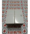 PULSADOR + CONMUTADOR NIESSEN TRAZO BLANCO ALPINO 8042