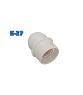 PORTALÁMPARAS E-27 ROSCADO CON TOPE BLANCO
