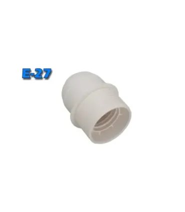PORTALÁMPARAS E-27 ROSCADO CON TOPE BLANCO