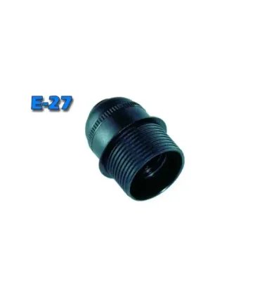 PORTALÁMPARAS E-27 ROSCADO CON TOPE NEGRO
