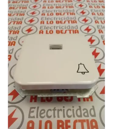 PULSADOR CON GRABADO CAMPANA INDICADOR LUMINOSO SIMON 31 BLANCO NIEVE 31660-30