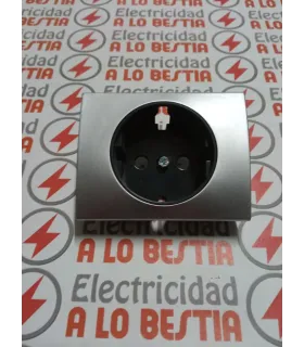PLACA ENCHUFE SCHUKO BIPOLAR NSS OLAS TITANIO 8844