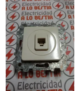 TOMA DE TELEFONO 4 CONTACTOS NIESSEN LISSA 5117 BLANCO MARFIL