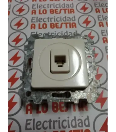 TOMA DE TELEFONO 4 CONTACTOS NIESSEN LISSA 5117 BLANCO MARFIL