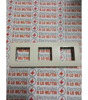 PLACA 3 COMBINACIONES HORIZONTAL NIESSEN STYLO BLANCO MARFIL 2273.1