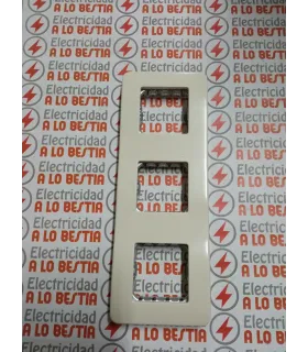 PLACA 3 COMBINACIONES VERTICAL NIESSEN STYLO BLANCO MARFIL 2273