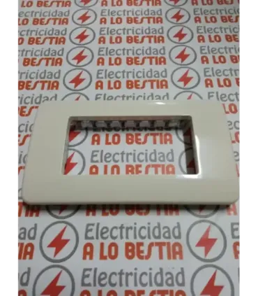 PLACA PARA CENTRACION 4 MODULOS NIESSEN STYLO BLANCO MARFIL 2474