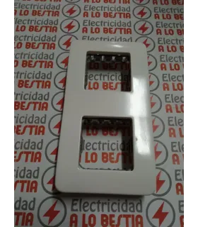 PLACA 2 COMBINACIONES VERTICAL BASTIDOR CON GARRAS NIESSEN STYLO BLANCO ALPINO 2272.2