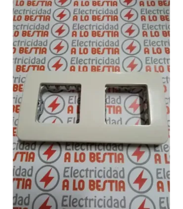 PLACA 2 COMBINACIONES HORIZONTAL BASTIDOR SIN GARRAS NIESSEN STYLO BLANCO MARFIL 2272.1