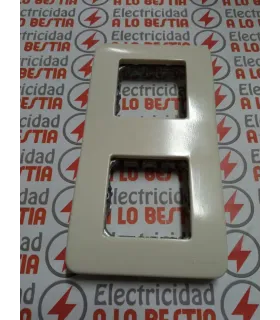 PLACA 2 COMBINACIONES VERTICAL BASTIDOR SIN GARRAS NIESSEN STYLO BLANCO MARFIL 2272