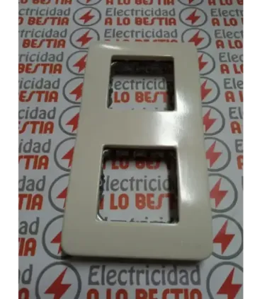 PLACA 2 COMBINACIONES VERTICAL BASTIDOR SIN GARRAS NIESSEN STYLO BLANCO MARFIL 2272