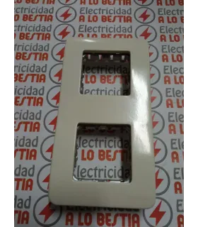 PLACA 2 COMBINACIONES VERTICAL BASTIDOR CON GARRAS NIESSEN STYLO BLANCO MARFIL 2272.2