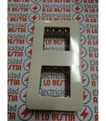 PLACA 2 COMBINACIONES VERTICAL BASTIDOR CON GARRAS NIESSEN STYLO BLANCO MARFIL 2272.2